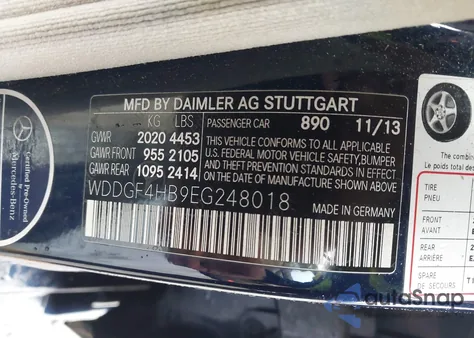 2014 Mercedes-Benz C-Class C 250 Sport from USA, damaged, VIN WDDGF4HB9EG248018